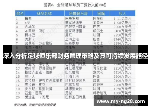 深入分析足球俱乐部财务管理策略及其可持续发展路径