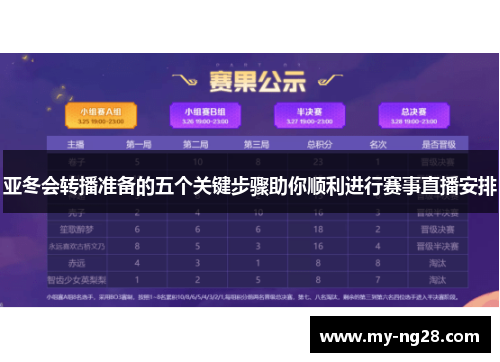 亚冬会转播准备的五个关键步骤助你顺利进行赛事直播安排