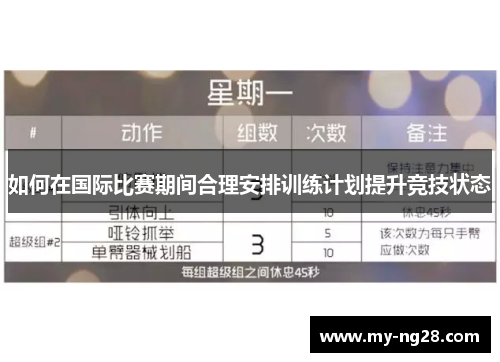 如何在国际比赛期间合理安排训练计划提升竞技状态