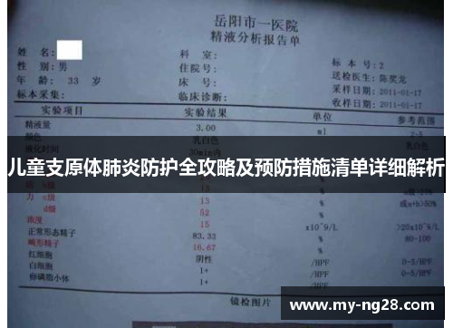 儿童支原体肺炎防护全攻略及预防措施清单详细解析